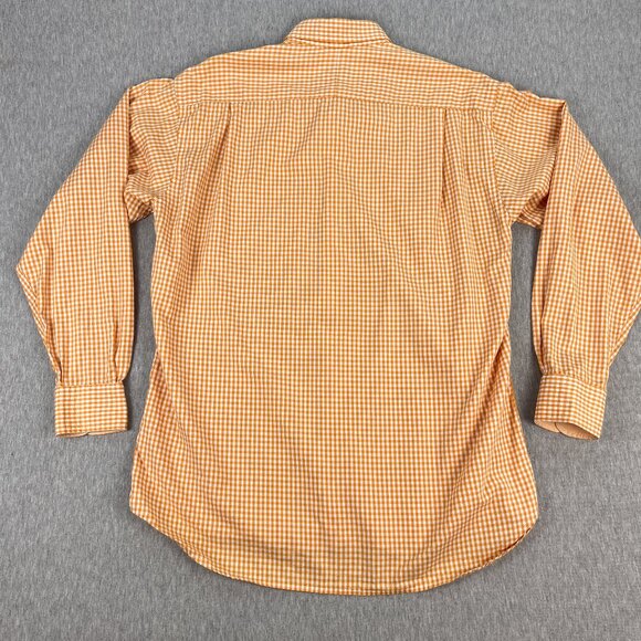 Gitman Bros. Shirt Mens M Long Sleeve Button Down Orange Gingham Plaid USA Made - Picture 2 of 9